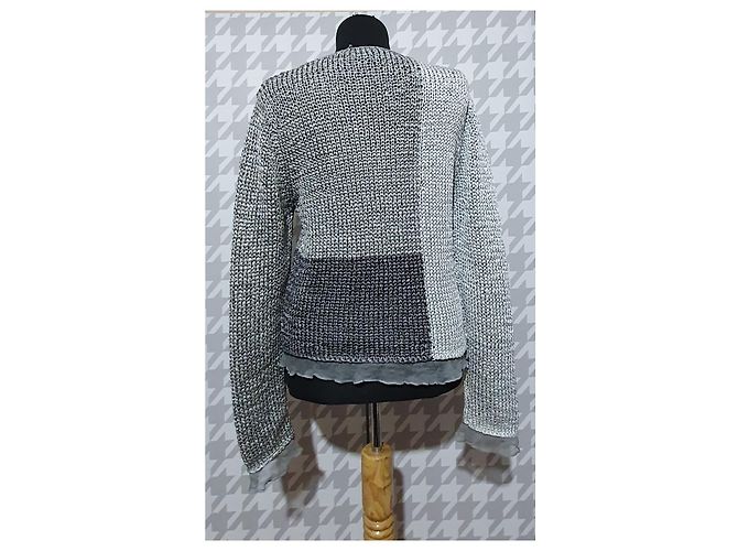 Luisa Cerano Strickjacke Silber Grau Seide - Ansicht 5