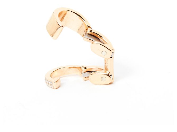 Repossi Berbero 18k oro rosa 2 righe diamanti D'oro - vista 4