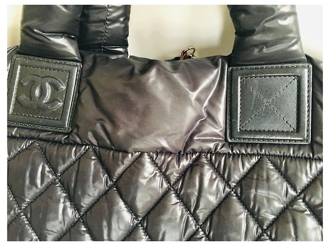Borsa Chanel Coco Cocoon nera in pelle e nylon Nero Silver hardware - vista 17