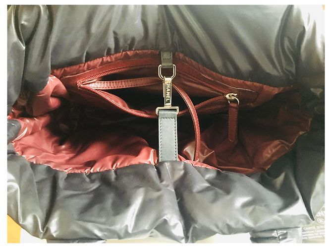 Borsa Chanel Coco Cocoon nera in pelle e nylon Nero Silver hardware - vista 5