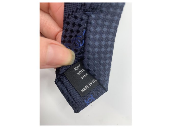 Chanel Cravates Bleu Marine - vue 3