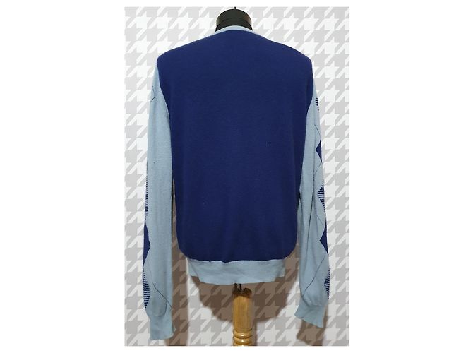 Autre Marque Altai Cashmere Pullover mit Rautenmuster blau - Ansicht 3