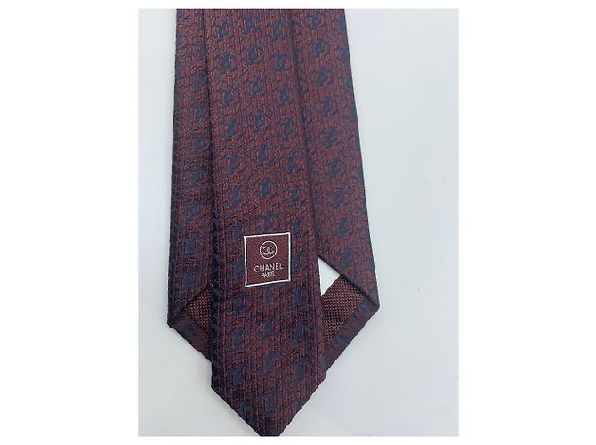 Chanel Seidenkrawatte Dunkelrot Bordeaux - Ansicht 4