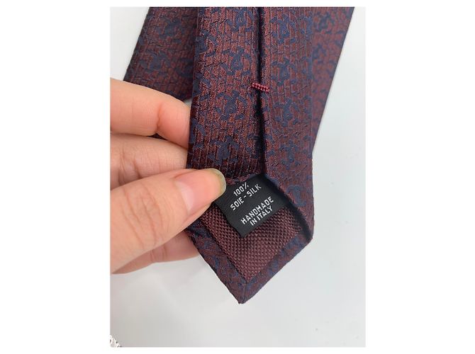 Chanel Seidenkrawatte Dunkelrot Bordeaux - Ansicht 5