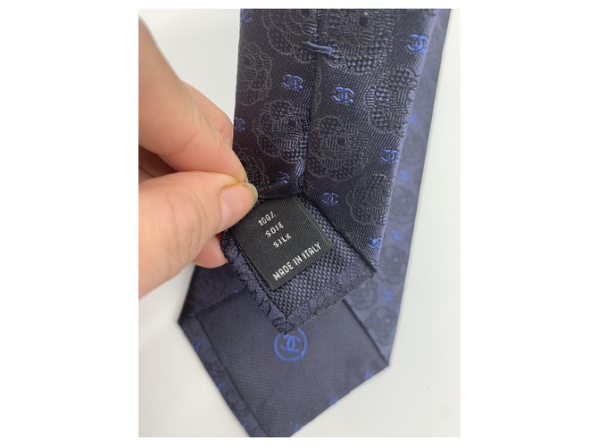 Chanel Cravates Bleu Marine - vue 5