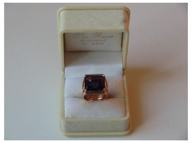 Autre Marque Anello personalizzato in oro rosa e ametista Porpora - vista 3