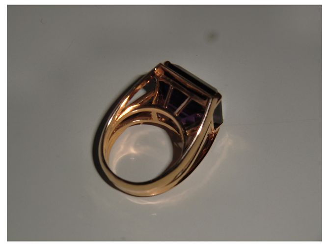 Autre Marque Anello personalizzato in oro rosa e ametista Porpora - vista 5