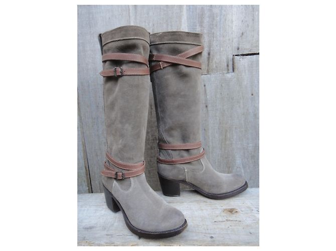 Frye Wildlederstiefel Taupe 36 - Ansicht 2