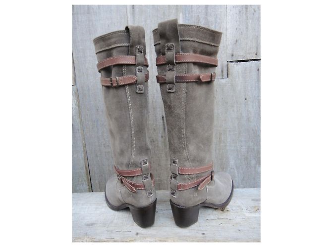 Frye Wildlederstiefel Taupe 36 - Ansicht 4