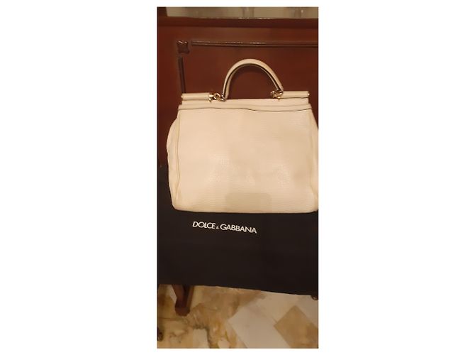 Dolce & Gabbana Borsa Sicily in pelle crema Crudo - vista 4