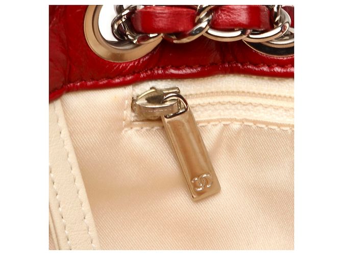 Mademoiselle Chanel Red East / West Lammfell Leder Einkaufstasche Rot - Ansicht 8