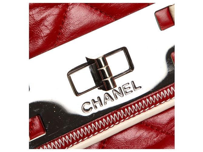 Mademoiselle Chanel Red East / West Lammfell Leder Einkaufstasche Rot - Ansicht 9