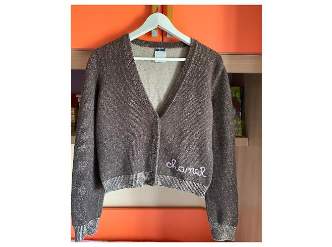 Cárdigan Chanel de cachemira marrón Castaño - vista 9