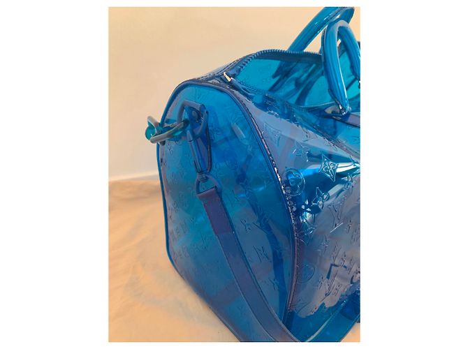 Keepall Louis Vuitton Reisetasche Blau - Ansicht 2