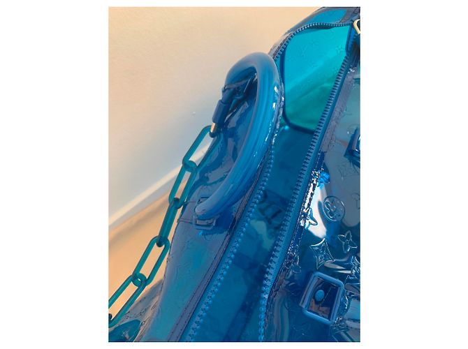 Keepall Louis Vuitton Reisetasche Blau - Ansicht 3