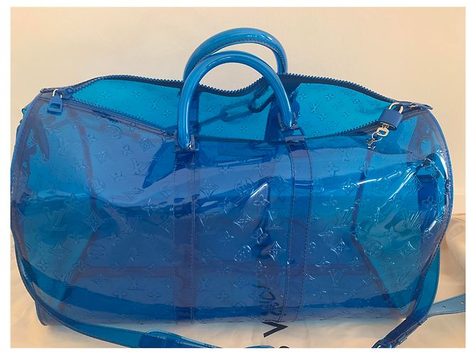 Keepall Louis Vuitton Reisetasche Blau - Ansicht 4