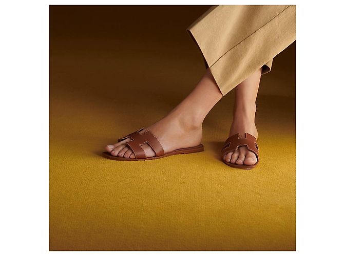 Hermès SANDALI BASSI HERMES ORAN NUOVI Marrone - vista 8
