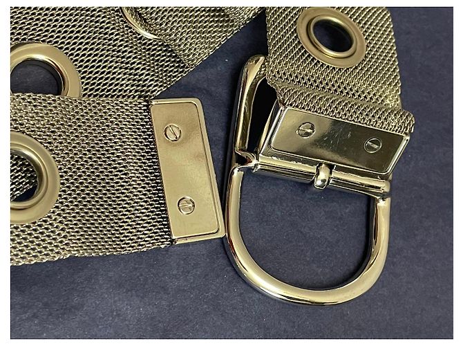 Sonia Rykiel Cintura metallica argentata con occhielli - vista 10