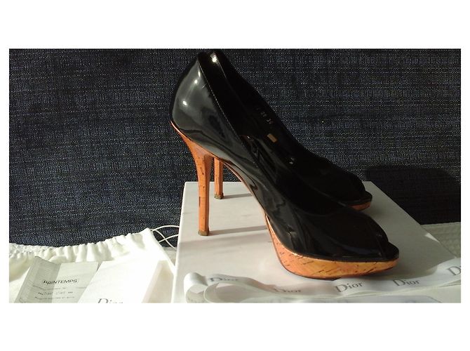 Décolleté Christian Dior Starlet in vernice nera Nero - vista 10