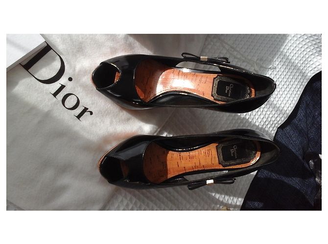 Décolleté Christian Dior Starlet in vernice nera Nero - vista 12
