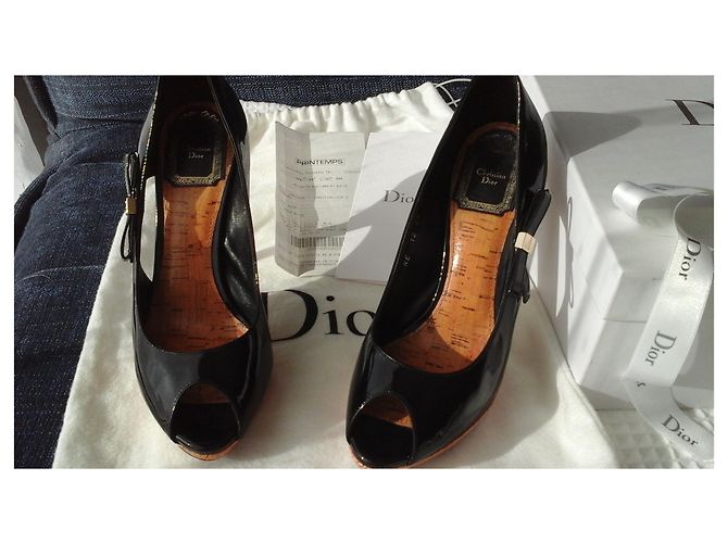 Décolleté Christian Dior Starlet in vernice nera Nero - vista 13