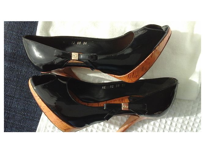 Décolleté Christian Dior Starlet in vernice nera Nero - vista 14