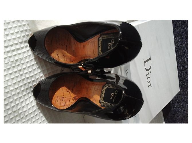 Décolleté Christian Dior Starlet in vernice nera Nero - vista 15