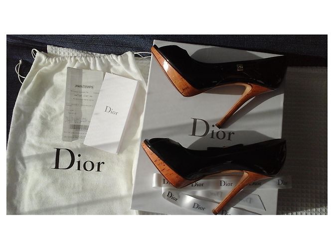 Décolleté Christian Dior Starlet in vernice nera Nero - vista 8
