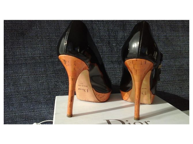 Décolleté Christian Dior Starlet in vernice nera Nero - vista 9