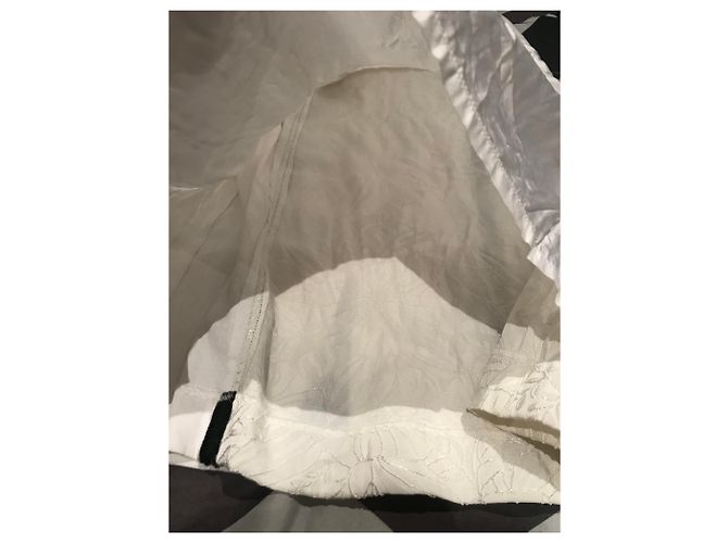 Gonna Roberto Cavalli con Fiori Ricamati Bianca e Nera Nero Bianco Bianco sporco - vista 12