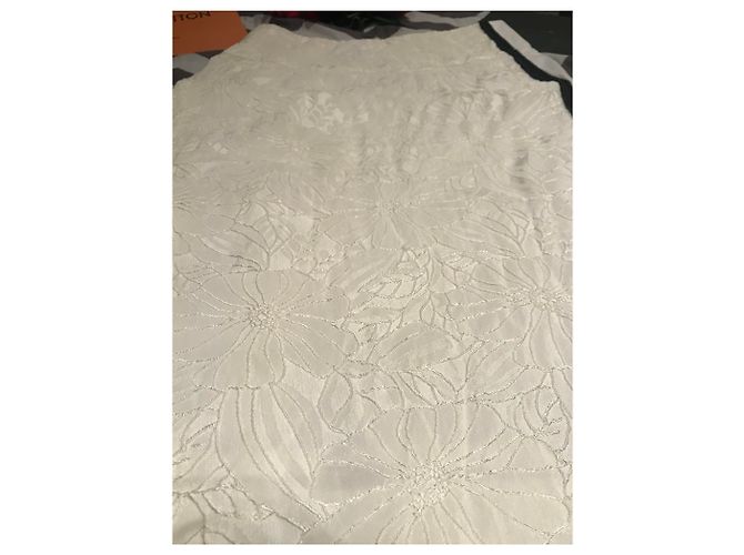 Gonna Roberto Cavalli con Fiori Ricamati Bianca e Nera Nero Bianco Bianco sporco - vista 2