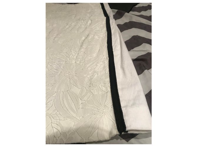 Gonna Roberto Cavalli con Fiori Ricamati Bianca e Nera Nero Bianco Bianco sporco - vista 3