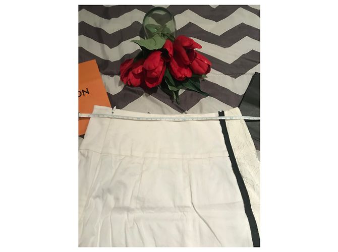 Gonna Roberto Cavalli con Fiori Ricamati Bianca e Nera Nero Bianco Bianco sporco - vista 6