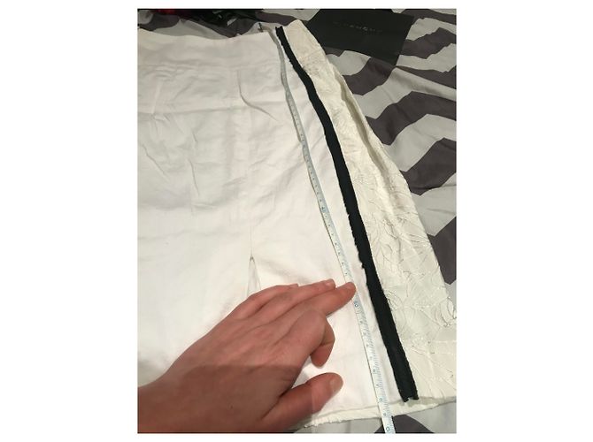 Gonna Roberto Cavalli con Fiori Ricamati Bianca e Nera Nero Bianco Bianco sporco - vista 8