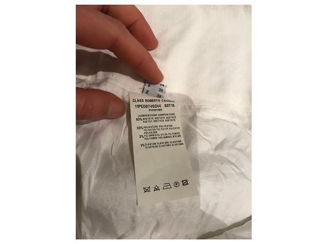 Gonna Roberto Cavalli con Fiori Ricamati Bianca e Nera Nero Bianco Bianco sporco - vista 9