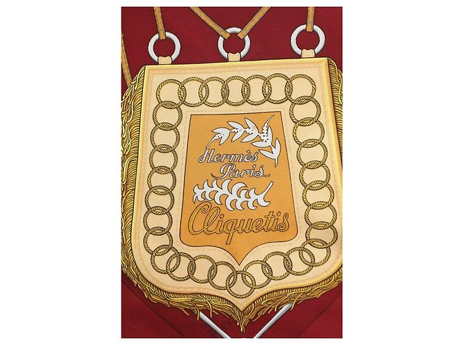 Hermès Hermes Cliquetis Seidenschal Rot Lila - Ansicht 3