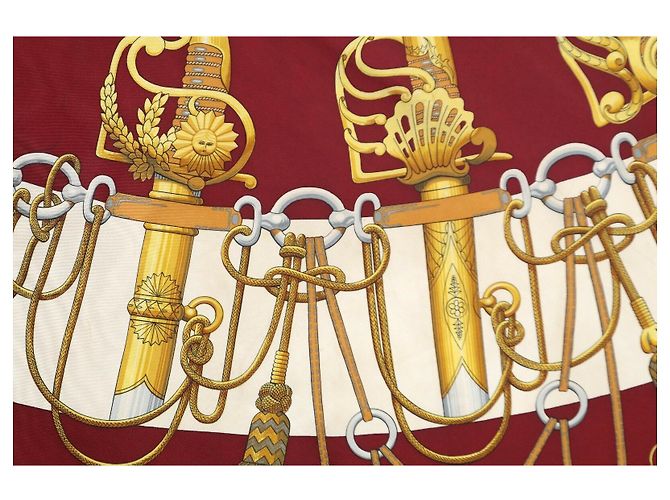 Hermès Hermes Cliquetis Seidenschal Rot Lila - Ansicht 4