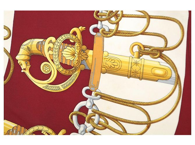 Hermès Hermes Cliquetis Seidenschal Rot Lila - Ansicht 6