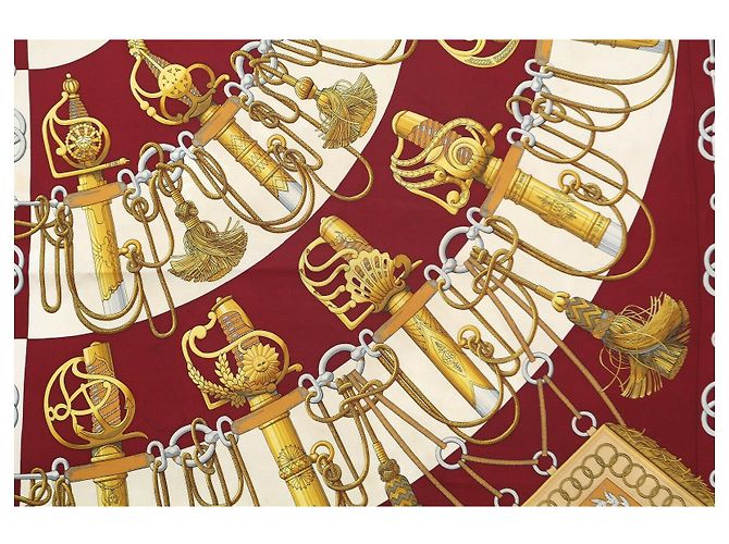 Hermès Hermes Cliquetis Seidenschal Rot Lila - Ansicht 8