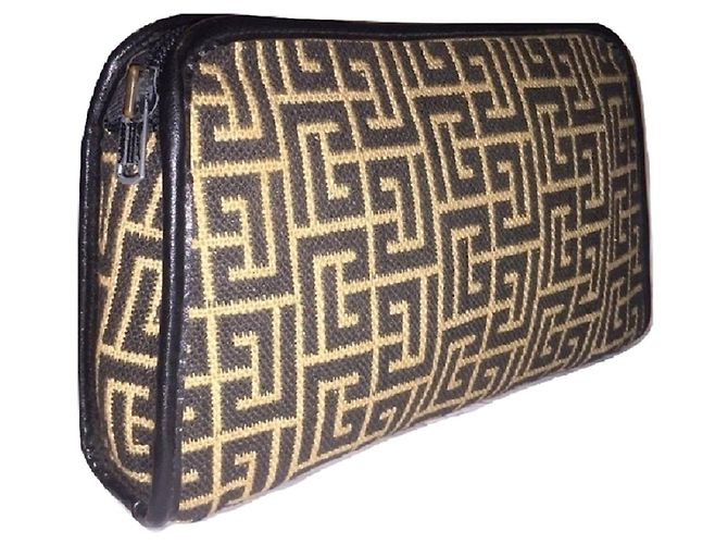PIERRE BALMAIN mini pochette toile 1945 Noir Blanc - vue 2