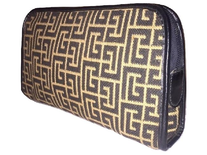 PIERRE BALMAIN mini pochette toile 1945 Noir Blanc - vue 7