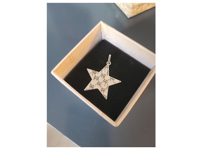 Bracciale Gucci Ghost 2G Stella Argento Smalto Blu Navy - vista 3