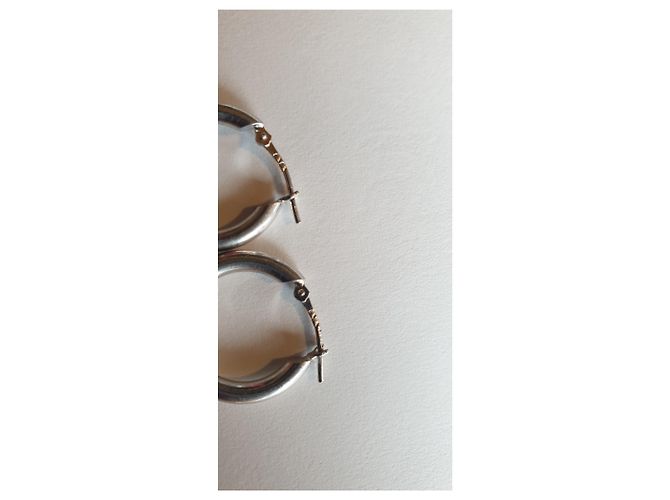 Orecchini a cerchio Yves Saint Laurent in argento con cuore - vista 2