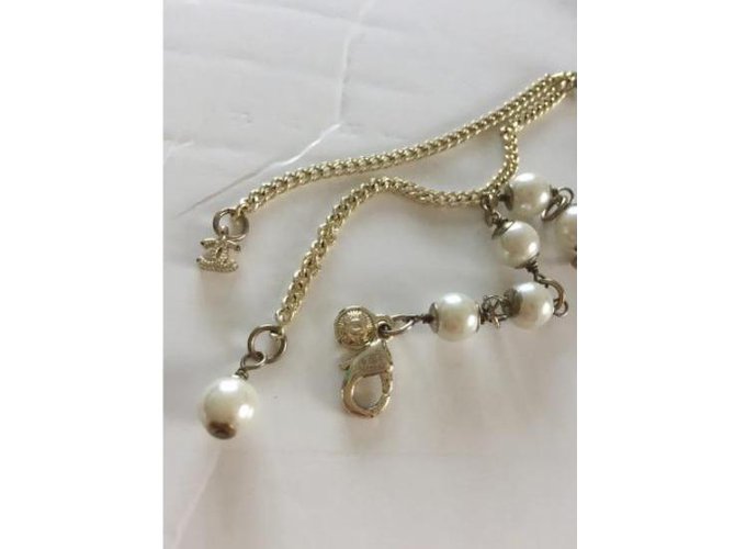 Chanel Collana Pendente con Perle e Cristalli Oro Gold hardware - vista 2