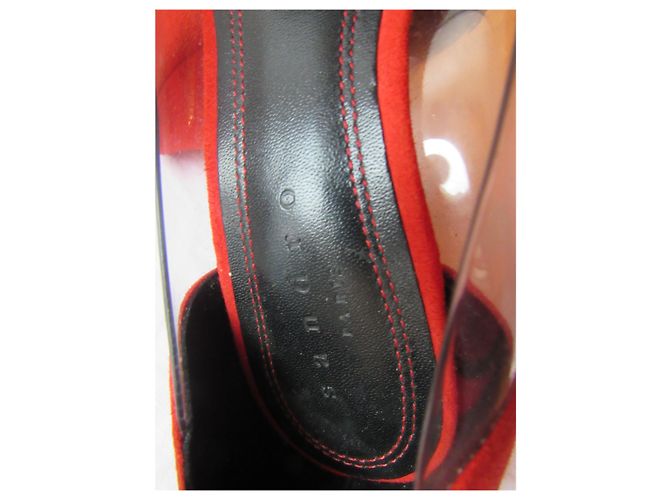Décolleté Sandro in pelle rossa trasparente 36 Rosso - vista 7