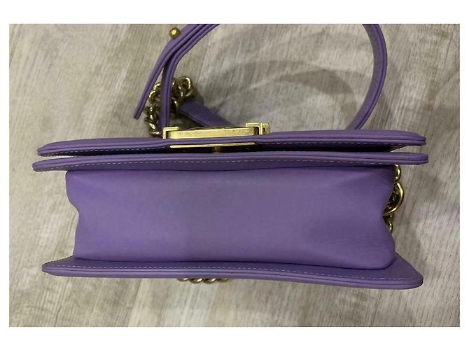 Borsa Chanel Boy Mini Paris-Versailles Porpora Lavanda Gold hardware - vista 10