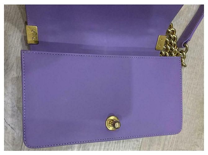 Borsa Chanel Boy Mini Paris-Versailles Porpora Lavanda Gold hardware - vista 6