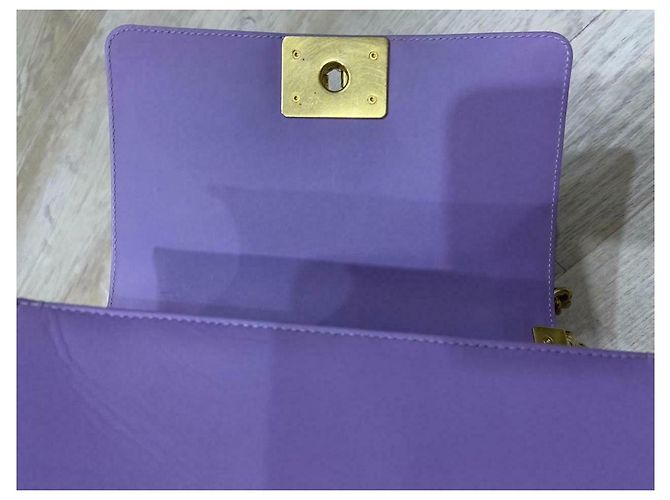 Borsa Chanel Boy Mini Paris-Versailles Porpora Lavanda Gold hardware - vista 7