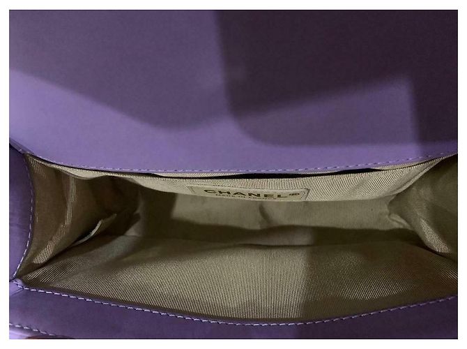 Borsa Chanel Boy Mini Paris-Versailles Porpora Lavanda Gold hardware - vista 8