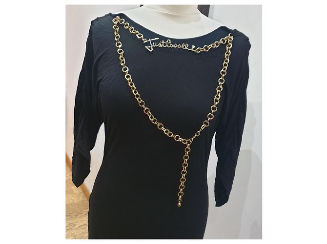 Just Cavalli Schwarzes Cavalli-Kleid mit Kette - Ansicht 5